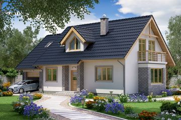  Projekt domu BW-03 wariant (JGC1013) - projekt domu parterowego z poddaszem - Zdjęcie 1