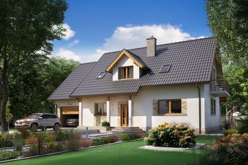  Projekt domu BW-17 - garaż 1st. (JGC1033) - projekt domu parterowego z poddaszem - Zdjęcie 1