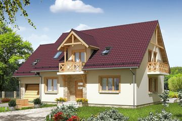  Projekt domu BW-46 wariant (JGC1110) - projekt domu parterowego z poddaszem - Zdjęcie 1