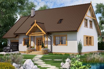  Projekt domu BW-20 (JGC1039) - projekt domu parterowego z poddaszem - Zdjęcie 1
