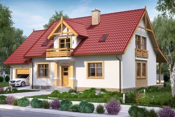  Projekt domu BW-17 wariant (JGC1036) - projekt domu parterowego z poddaszem - Zdjęcie 1