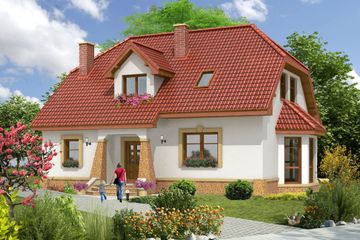  Projekt domu BW-11 z garażem z tyłu budynku (JGC1026) - projekt domu parterowego z poddaszem - Zdjęcie 1