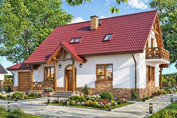  Projekt domu BW-49 wariant 14 (JGC1022) - projekt domu parterowego z poddaszem - Zdjęcie 1