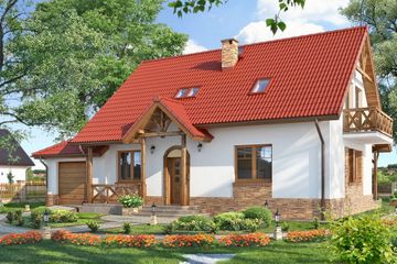  Projekt domu BW-49 wariant 14 (JGC1022) - projekt domu parterowego z poddaszem - Zdjęcie 1