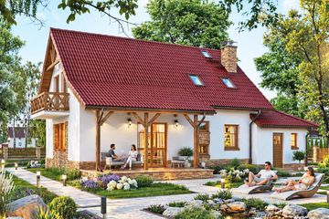  Projekt domu BW-49 wariant 14 (JGC1022) - projekt domu parterowego z poddaszem - Zdjęcie 2
