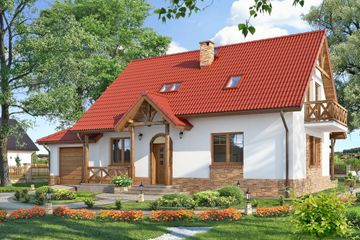  Projekt domu BW-09wariant (JGC1023) - projekt domu parterowego z poddaszem - Zdjęcie 1