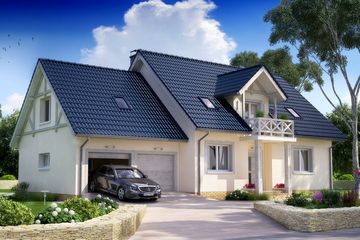  Projekt domu BW-12 garaż 2 stanowiskowy (JGC1027) - projekt domu parterowego z poddaszem - Zdjęcie 1