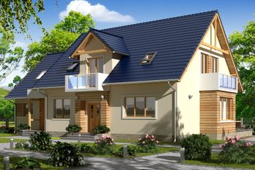  Projekt domu BS-15 dwulokalowy (JGC1009) - projekt domu parterowego z poddaszem - Zdjęcie 1