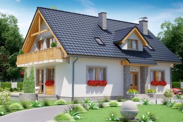 Projekt domu BW-24 (JGC1042) - projekt domu parterowego z poddaszem - Zdjęcie 1
