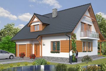  Projekt domu BW-26 (JGC1045) - projekt domu parterowego z poddaszem - Zdjęcie 1