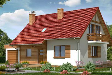  Projekt domu BW-36 (JGC1050) - projekt domu parterowego z poddaszem - Zdjęcie 1