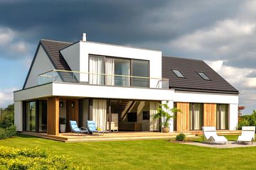  Projekt domu AJR_07_A2 (WOJ1014) - projekt domu parterowego z poddaszem - Zdjęcie 1