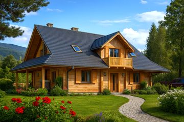  Projekt domu A-137 Dom sokola z bali (BBD1227) - projekt domu parterowego z poddaszem - Zdjęcie 3