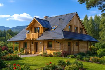  Projekt domu A-137 Dom sokola z bali (BBD1227) - projekt domu parterowego z poddaszem - Zdjęcie 4