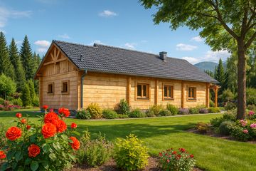  Projekt domu A-139 Dom młynarska z bali (BBD1229) - projekt domu parterowego - Zdjęcie 3