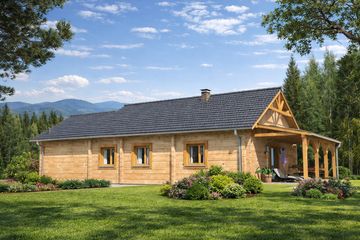  Projekt domu A-139 Dom młynarska z bali (BBD1229) - projekt domu parterowego - Zdjęcie 3