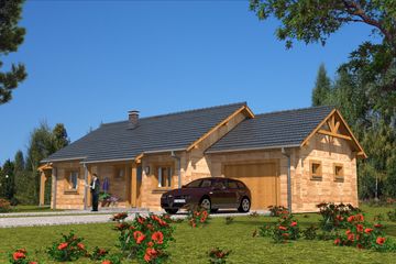  Projekt domu A-139 Dom młynarska z bali (BBD1229) - projekt domu parterowego - Zdjęcie 1