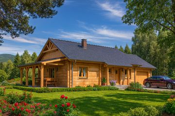  Projekt domu A-139 Dom młynarska z bali (BBD1229) - projekt domu parterowego - Zdjęcie 2