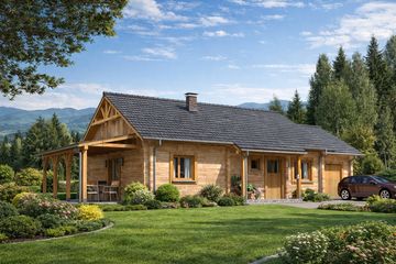  Projekt domu A-139 Dom młynarska z bali (BBD1229) - projekt domu parterowego - Zdjęcie 2