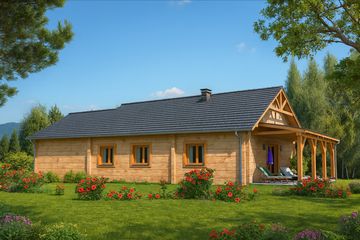  Projekt domu A-139 Dom młynarska z bali (BBD1229) - projekt domu parterowego - Zdjęcie 4