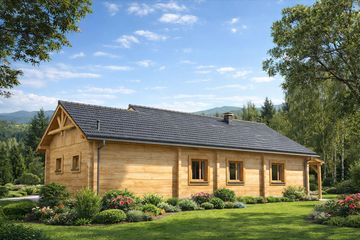  Projekt domu A-139 Dom młynarska z bali (BBD1229) - projekt domu parterowego - Zdjęcie 4