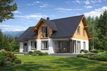  Projekt domu A-132 Dom żurawia szkieletowy (BBD1232) - projekt domu parterowego z poddaszem - Zdjęcie 2