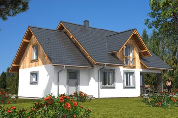  Projekt domu A-132 Dom żurawia szkieletowy (BBD1232) - projekt domu parterowego z poddaszem - Zdjęcie 4