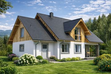  Projekt domu A-132 Dom żurawia szkieletowy (BBD1232) - projekt domu parterowego z poddaszem - Zdjęcie 4
