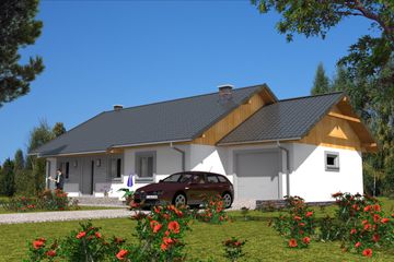  Projekt domu A-134 Dom południowa szkieletowy (BBD1242) - projekt domu parterowego - Zdjęcie 1
