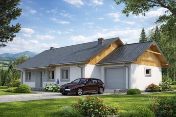  Projekt domu A-134 Dom południowa szkieletowy (BBD1242) - projekt domu parterowego - Zdjęcie 1