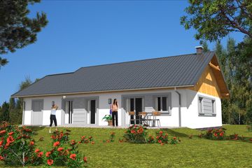  Projekt domu A-134 Dom południowa szkieletowy (BBD1242) - projekt domu parterowego - Zdjęcie 3