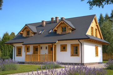  Projekt domu ABL-136 Dom rubinowa szkieletowy (BBD1244) - projekt domu parterowego z poddaszem - Zdjęcie 2