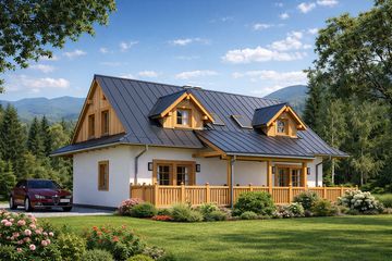  Projekt domu ABL-136 Dom rubinowa szkieletowy (BBD1244) - projekt domu parterowego z poddaszem - Zdjęcie 2