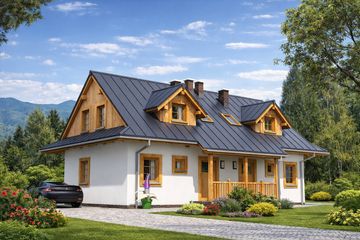  Projekt domu ABL-136 Dom rubinowa szkieletowy (BBD1244) - projekt domu parterowego z poddaszem - Zdjęcie 3