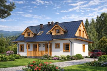  Projekt domu ABL-136 Dom rubinowa szkieletowy (BBD1244) - projekt domu parterowego z poddaszem - Zdjęcie 4