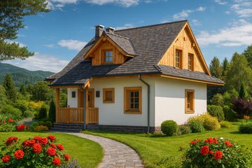  Projekt domu A-136 Dom szkieletowy (BBD1247) - projekt domu parterowego z poddaszem - Zdjęcie 3