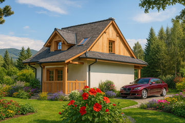  Projekt domu A-136 Dom szkieletowy (BBD1247) - projekt domu parterowego z poddaszem - Zdjęcie 2