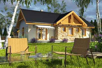  Projekt domu Modraszka bez garażu [B] (WRF1627) - projekt domu parterowego - Zdjęcie 2