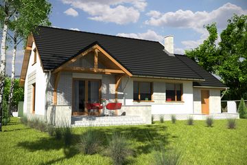  Projekt domu Rafi z garażem 1-st. [A] (WRF1628) - projekt domu parterowego - Zdjęcie 2
