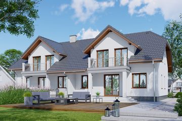  Projekt domu APS 107 dwulokalowy (LUA1379) - projekt domu parterowego z poddaszem - Zdjęcie 2