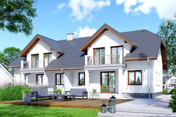  Projekt domu APS 107 dwulokalowy (LUA1379) - projekt domu parterowego z poddaszem - Zdjęcie 2