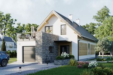  Projekt domu Lucek (1509) (KRD2656) - projekt domu parterowego z poddaszem - Zdjęcie 1