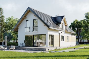  Projekt domu Lucek (1509) (KRD2656) - projekt domu parterowego z poddaszem - Zdjęcie 2