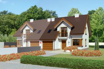  Projekt domu przy Amarantowej (KRK1405) - projekt domu parterowego z poddaszem - Zdjęcie 1
