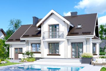  Projekt domu APS 183 (LUA1232) - projekt domu parterowego z poddaszem - Zdjęcie 2