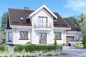  Projekt domu APS 183 (LUA1232) - projekt domu parterowego z poddaszem - Zdjęcie 1