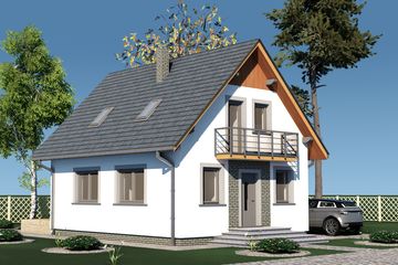  Projekt domu Domek Mały (004 ES) (SLF1046) - projekt domu parterowego z poddaszem - Zdjęcie 3