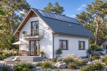 Projekt domu Domek Lipowy (020 JK V3) - parterowy z poddaszem dom o powierzchni 97,01 m², dach dwuspadowy - ujęcie 2