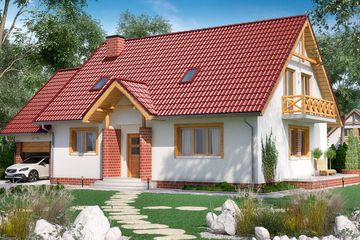  Projekt domu BW-48 (JGC1114) - projekt domu parterowego z poddaszem - Zdjęcie 1