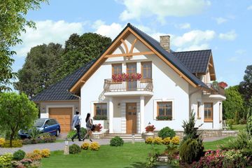  Projekt domu BW-23 wariant garaż 1st. (JGC1113) - projekt domu parterowego z poddaszem - Zdjęcie 1